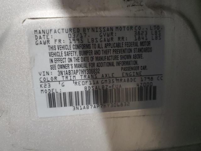 2017 NISSAN SENTRA S - 3N1AB7AP7HY306832