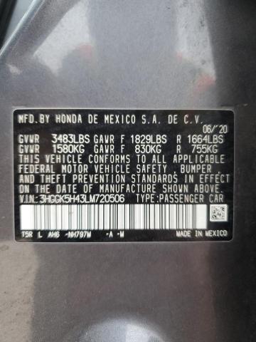 2020 HONDA FIT LX 3HGGK5H43LM720506