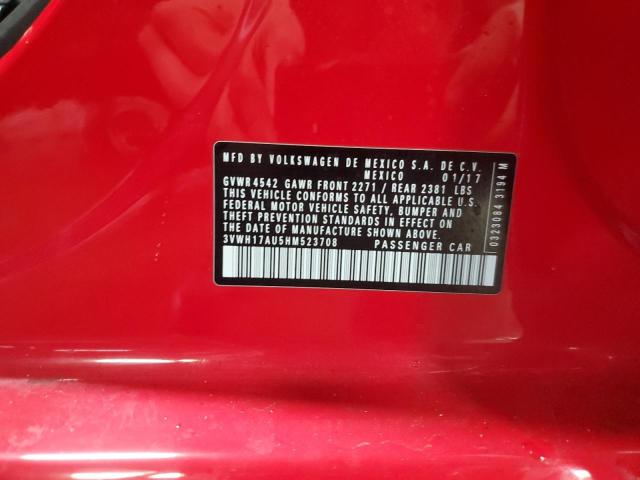 2017 VOLKSWAGEN GOLF ALLTR 3VWH17AU5HM523708