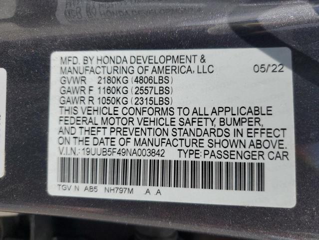 2022 ACURA TLX TECHNO - 19UUB5F49NA003842