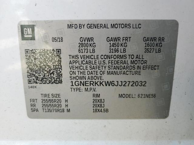 2018 CHEVROLET TRAVERSE P 1GNERKKW6JJ272032