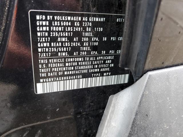 2017 VOLKSWAGEN TIGUAN S - WVGBV7AX8HK046105