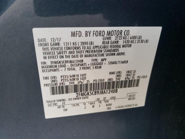 2018 FORD FLEX SEL - 2FMGK5C89JBA12408