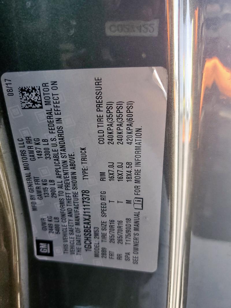 2018 CHEVROLET COLORADO - 1GCHSBEAXJ1117378