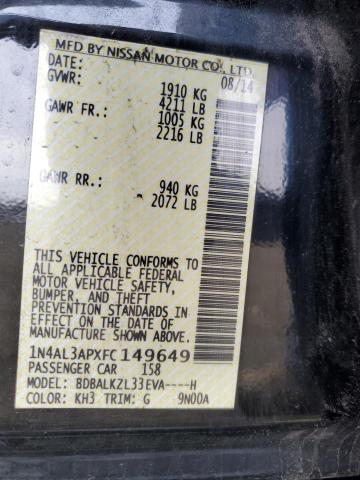 2015 NISSAN ALTIMA 2.5 - 1N4AL3APXFC149649
