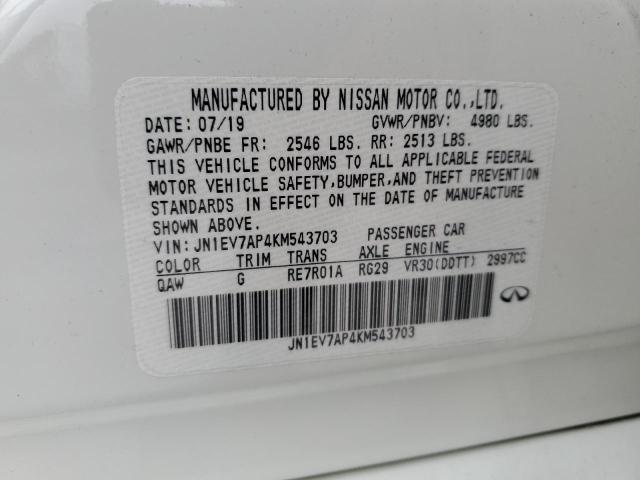 2019 INFINITI Q50 LUXE - JN1EV7AP4KM543703