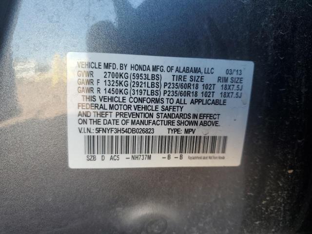 5FNYF3H54DB026823 2013 HONDA PILOT