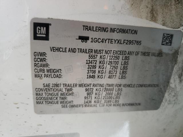2020 CHEVROLET SILVERADO - 1GC4YTEYXLF295765