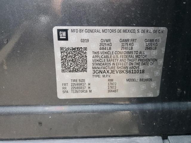 2019 CHEVROLET EQUINOX LT - 3GNAXJEV8KS611018
