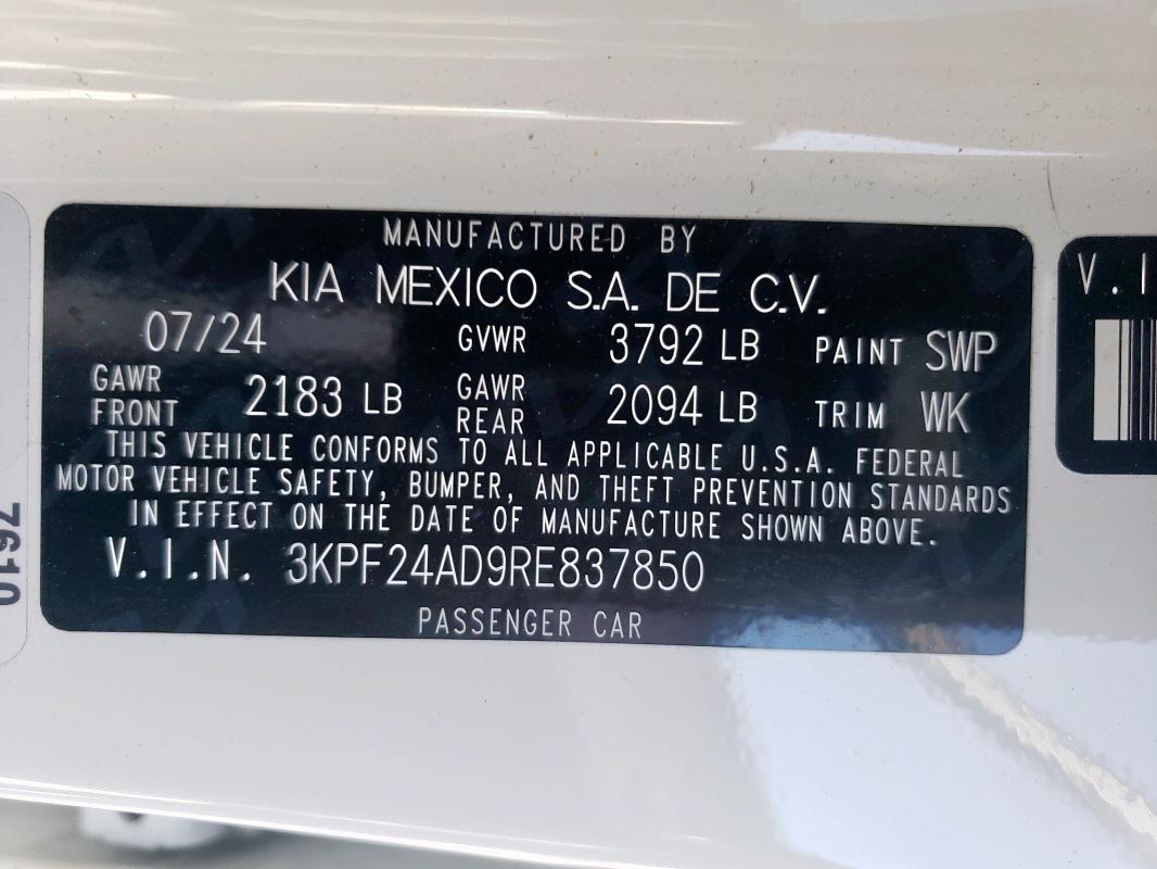 2024 KIA FORTE LX - 3KPF24AD9RE837850