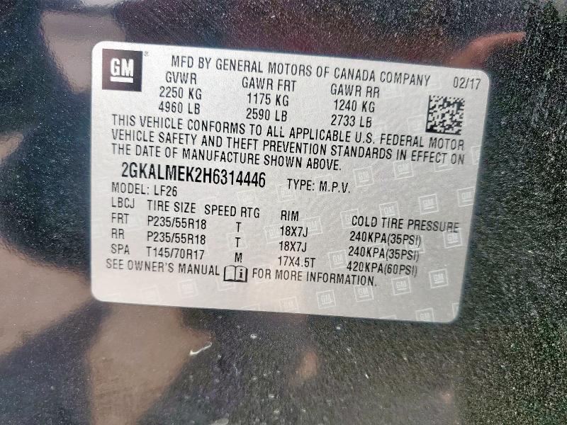 2017 GMC TERRAIN SL - 2GKALMEK2H6314446