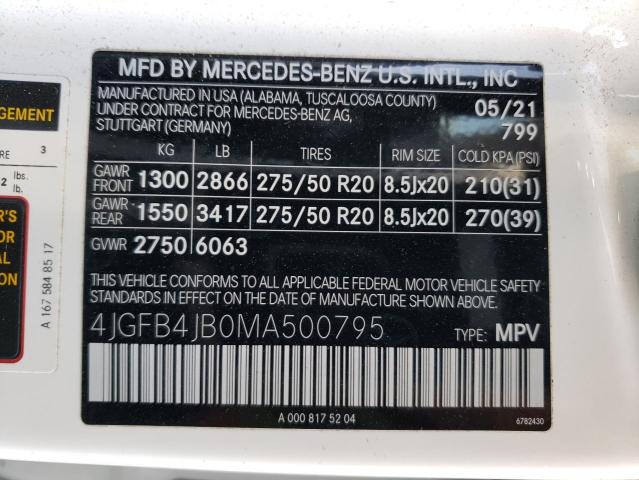 2021 MERCEDES-BENZ GLE 350 - 4JGFB4JB0MA500795