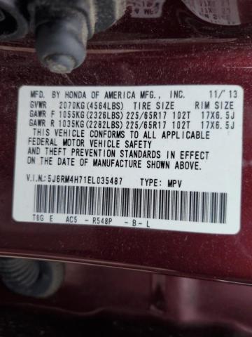 2014 HONDA CR-V EXL - 5J6RM4H71EL035487