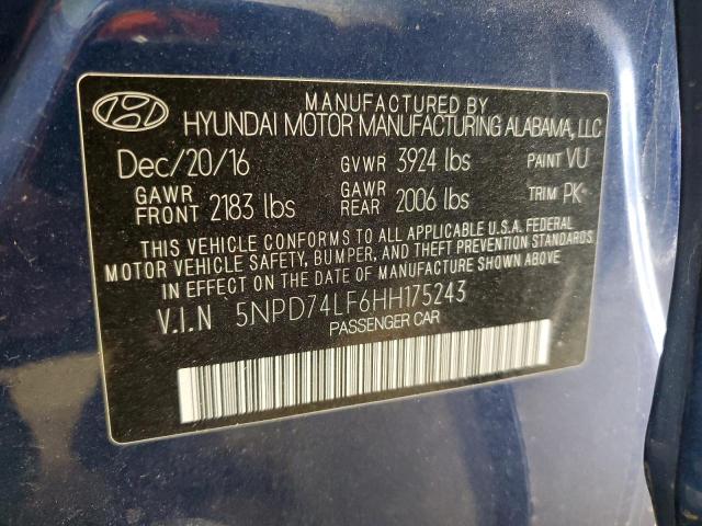 2017 HYUNDAI ELANTRA SE - 5NPD74LF6HH175243