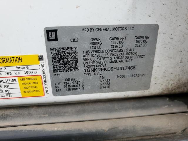 2017 CHEVROLET TRAVERSE L - 1GNKRFKD9HJ317466