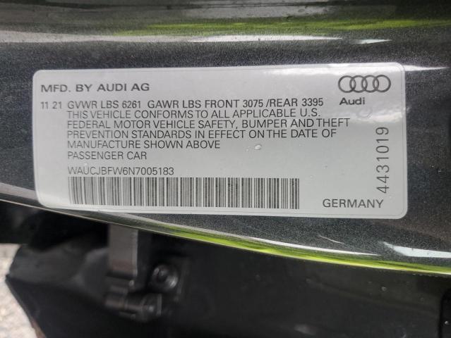 2022 AUDI E-TRON GT WAUCJBFW6N7005183
