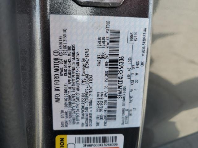2020 FORD FUSION SEL - 3FA6P0CDXLR256306