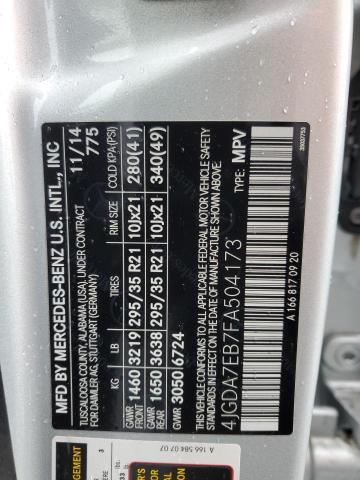 2015 MERCEDES-BENZ ML 63 AMG 4JGDA7EB7FA504173