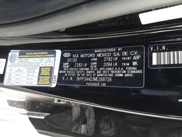 3KPF34AD3ME268726 KIA Forte Gt Line