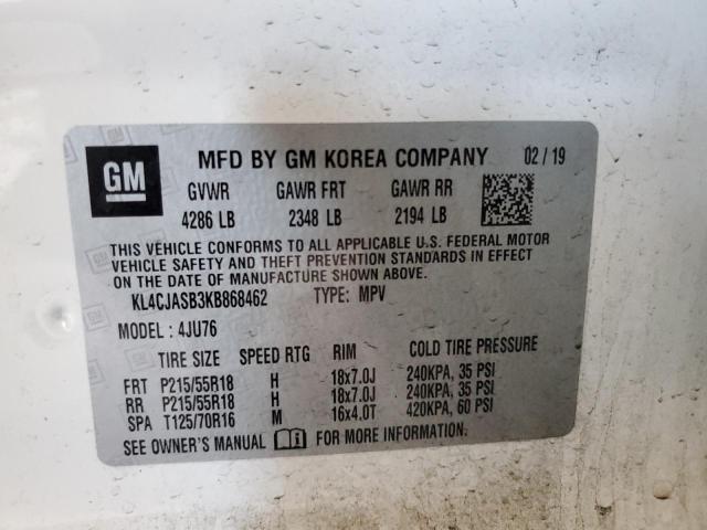 KL4CJASB3KB868462 Buick Encore Preferred