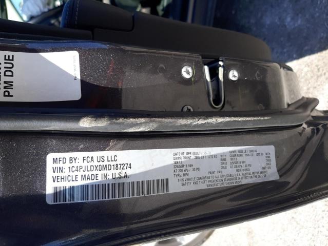 1C4PJLDX0MD187274 Jeep Cherokee Limited