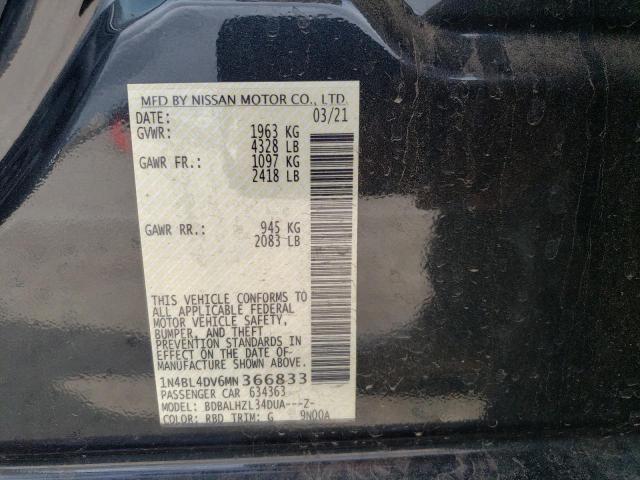 1N4BL4DV6MN366833 Nissan ALTIMA SV
