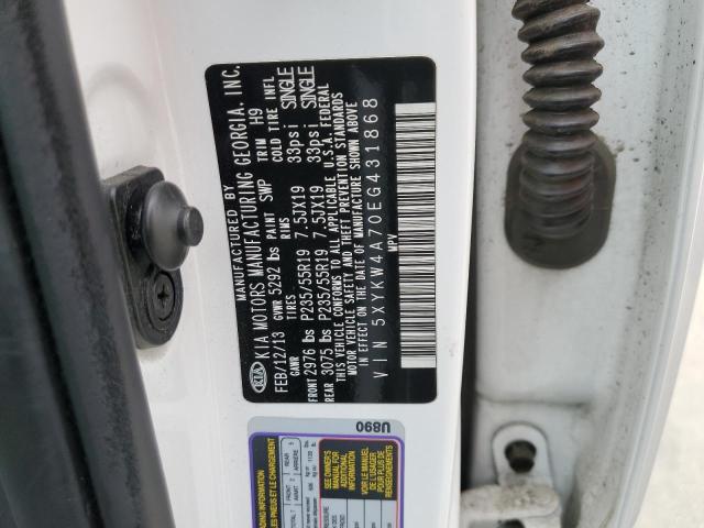 5XYKW4A70EG431868 KIA SORENTO SX