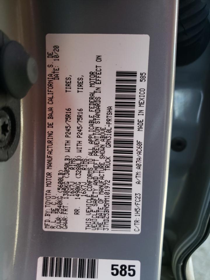 3TMDZ5BN5MM101972 TOYOTA TACOMA 2021