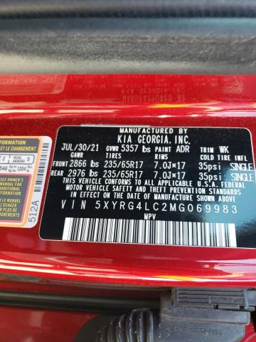 5XYRG4LC2MG069983 KIA SORENTO LX