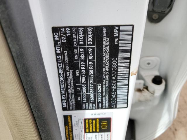 4JGDA5HB0EA373800 Mercedes-Benz Ml 350 4matic