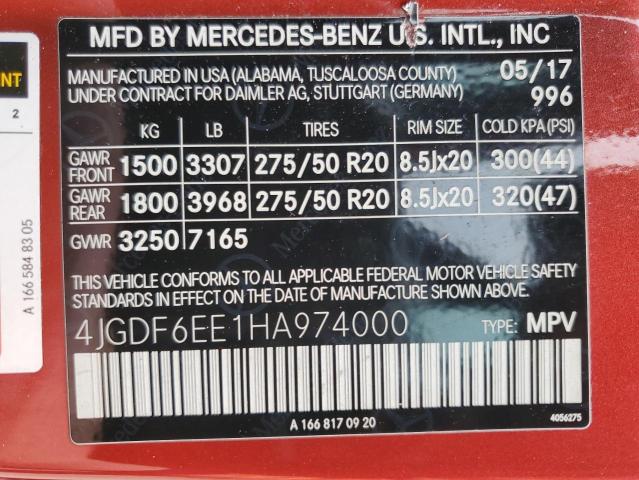 4JGDF6EE1HA974000 Mercedes-Benz Gls 450 4matic