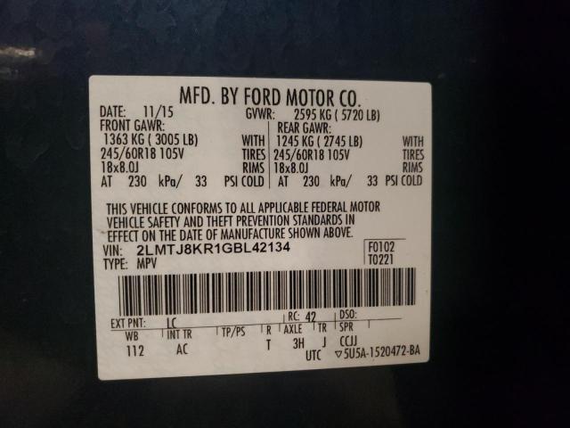 2016 LINCOLN MKX SELECT 2LMTJ8KR1GBL42134