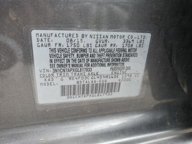 3N1CN7APXGL817933 NISSAN VERSA 2016