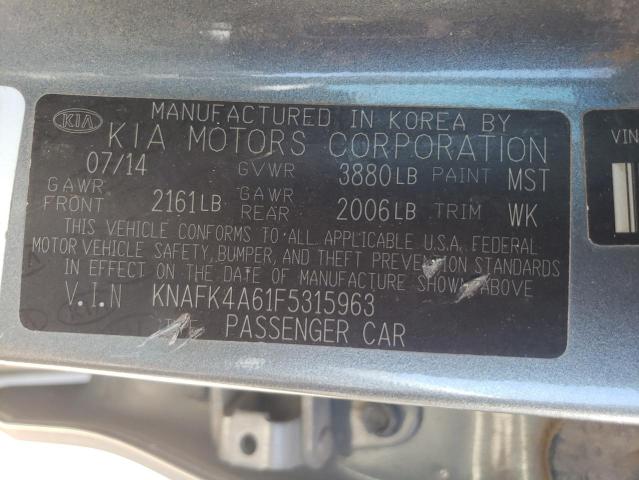 KNAFK4A61F5315963 KIA FORTE LX