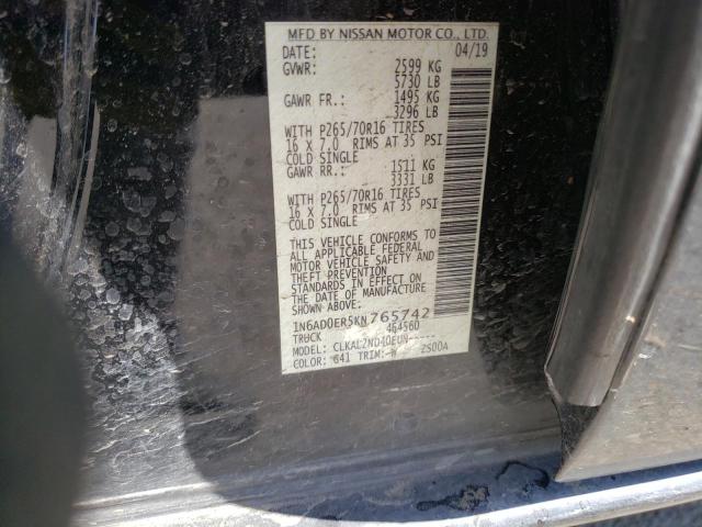 1N6AD0ER5KN765742 Nissan FRONTIER S