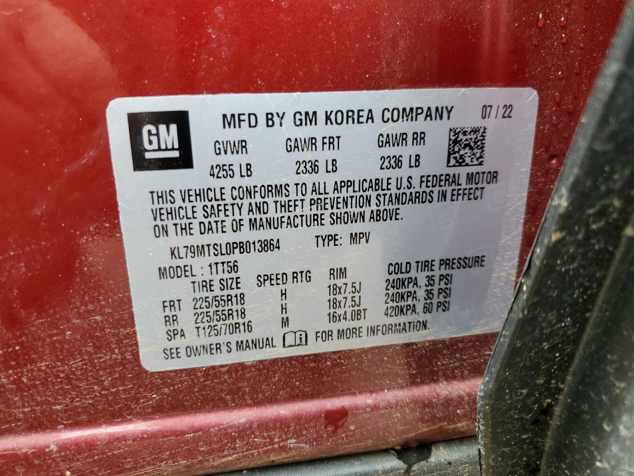 KL79MTSL0PB013864 CHEVROLET TRAILBLZR 2023