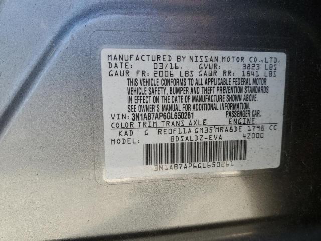 3N1AB7AP6GL650261 Nissan SENTRA S