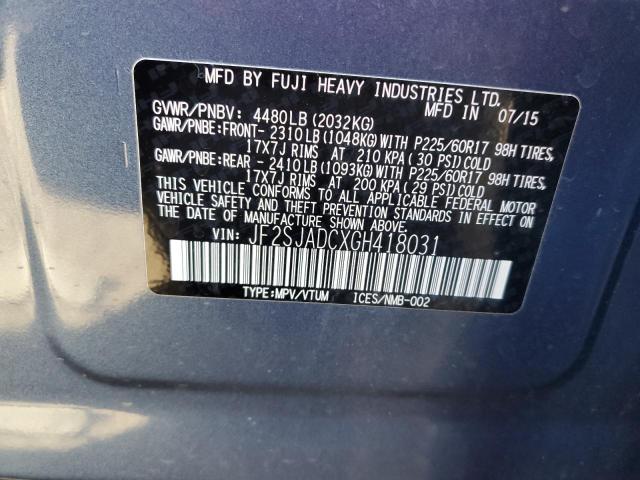 JF2SJADCXGH418031 Subaru Forester 2.5i Premium
