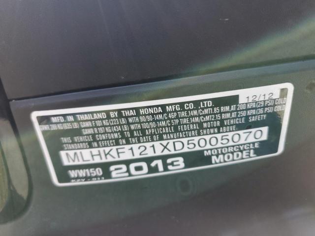 2013 HONDA PCX 150 - MLHKF121XD5005070