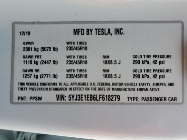 5YJ3E1EB6LF618279 Tesla Model 3  13