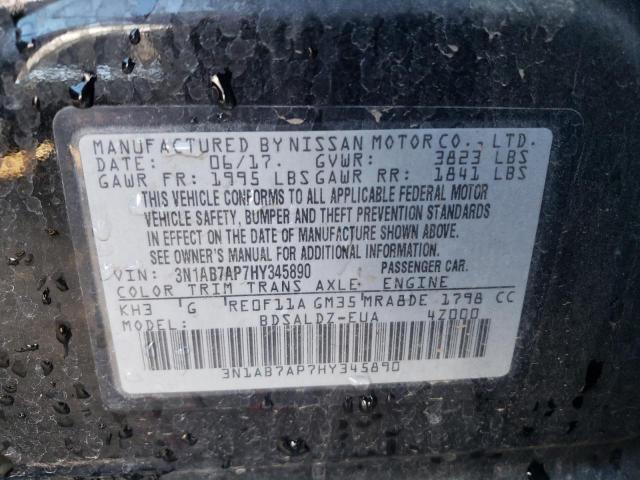 3N1AB7AP7HY345890 Nissan SENTRA S
