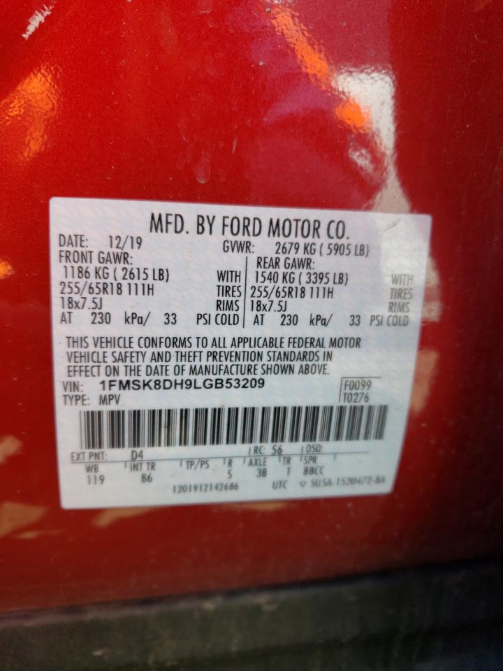 1FMSK8DH9LGB53209 FORD EXPLORER 2020