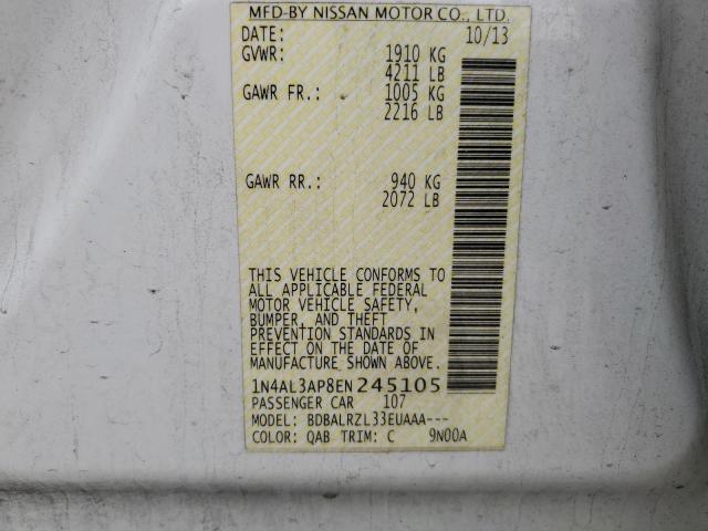 1N4AL3AP8EN245105 Nissan ALTIMA 2.5