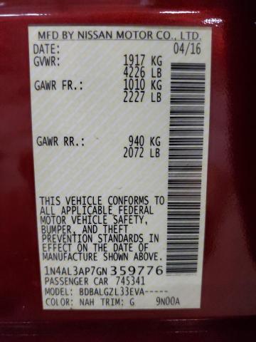 1N4AL3AP7GN359776 Nissan ALTIMA 2.5