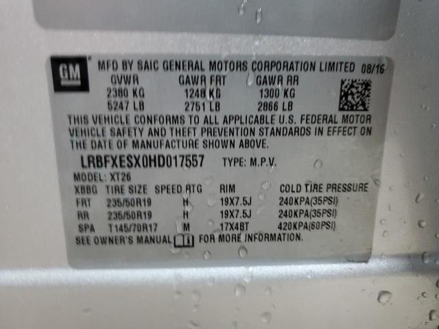 2017 BUICK ENVISION P - LRBFXESX0HD017557
