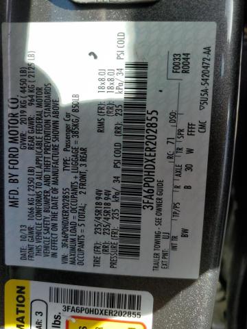 3FA6P0HDXER202855 Ford FUSION SE