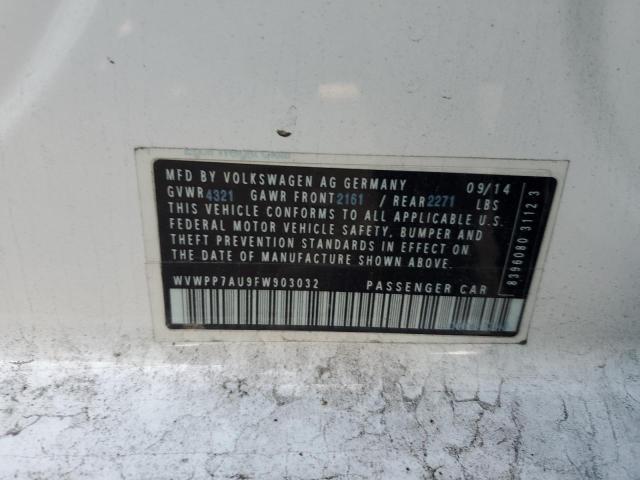 2015 VOLKSWAGEN E-GOLF SEL - WVWPP7AU9FW903032