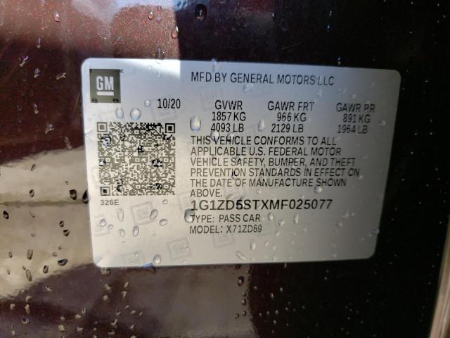 2021 CHEVROLET MALIBU LT - 1G1ZD5STXMF025077