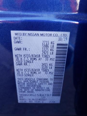 5N1DR2CM5LC584797 Nissan Pathfinder Sl