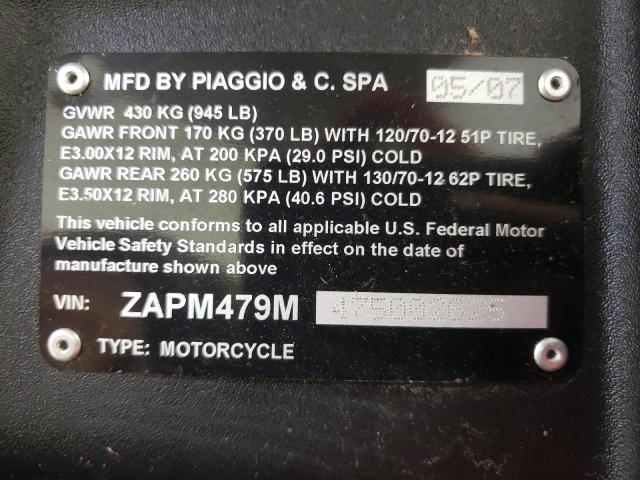 2007 PIAGGIO SCOOTER ZAPM479M475002625